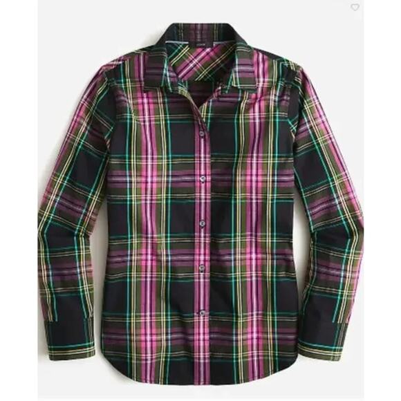 J. Crew Slim-fit Button Down Shirt in Pink Stewart Tartan Size 4 - Picture 1 of 9